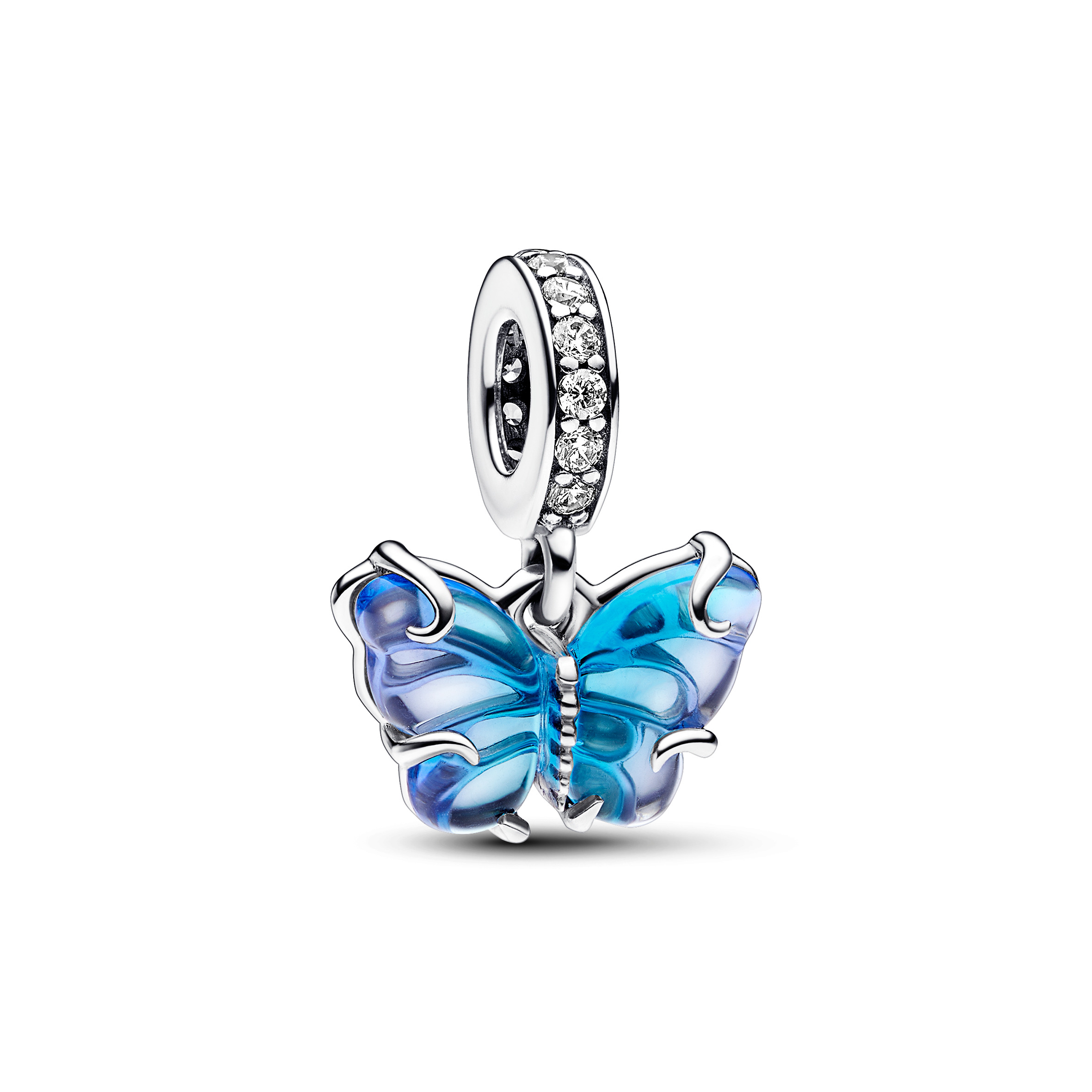 Pandora潘多拉珠宝蓝色玻璃蝴蝶吊饰-1