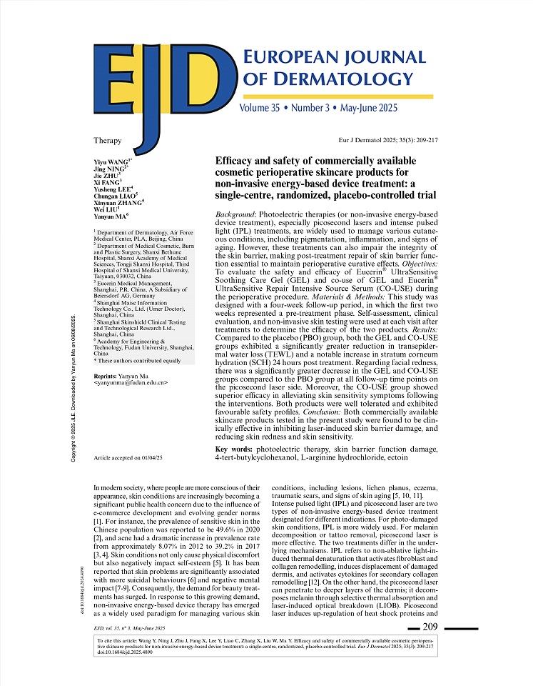 优色林科研成果登上权威期刊EJD，助力破解光电围术期修护难题